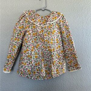 Mini Boden Floral Long Sleeve Blouse Size 5-6 YR